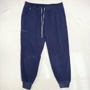 FIGS Scrubs Pants Women’s Navy Large Petite Zamora Jogger Technical Collection